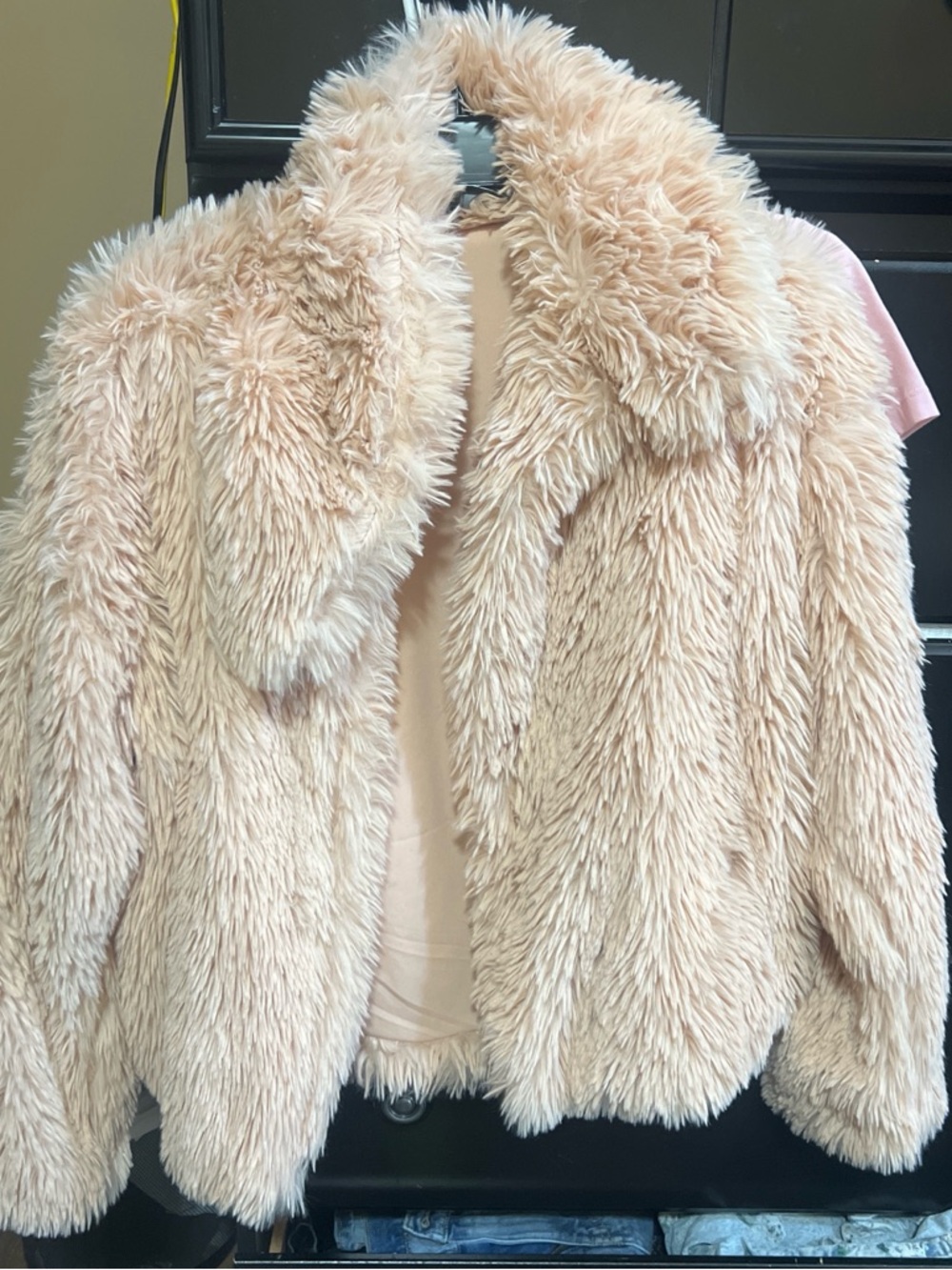 wild fable Blush Faux Fur-Trim Coat